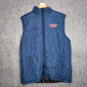 Mens XL Minnesota Twins Ford Puffer Vest‎ Blue Embroidered Baseball Logo